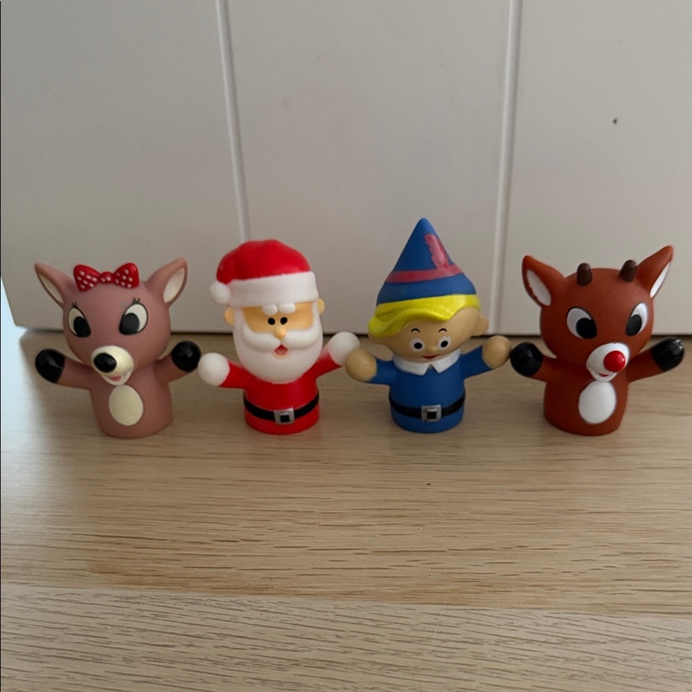Festive Holiday Finger Puppet Set - Santa, Elf, and Reindeer